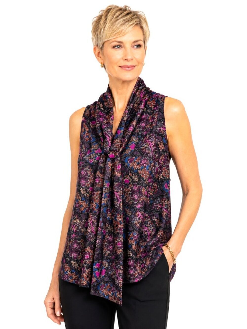Bailey 44 Reenie Black Multi Top NWT